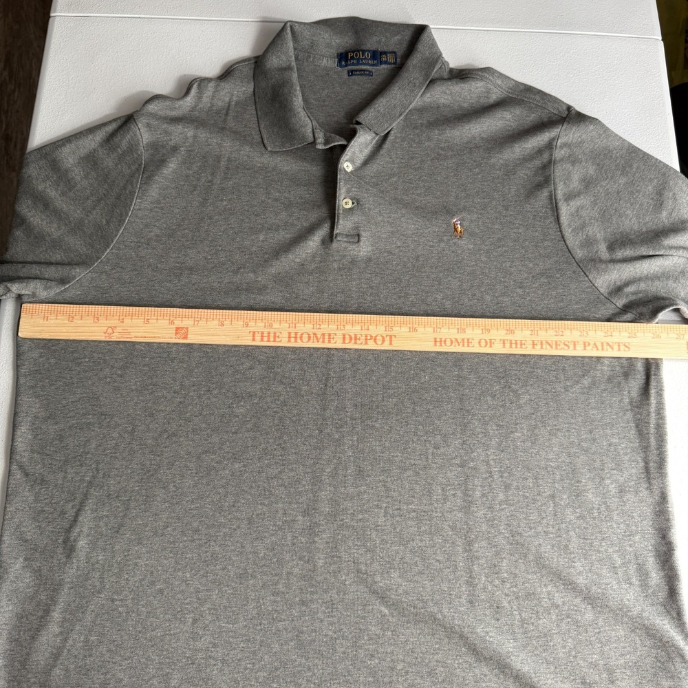 Polo Ralph Lauren Shirt Mens 3XL Heathered Gray‎ Short Sleeve Classic Fit Preppy - Picture 8 of 15